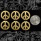 Raw Brass Hammered Peace Sign Connectors - Set of Six - B-2C80